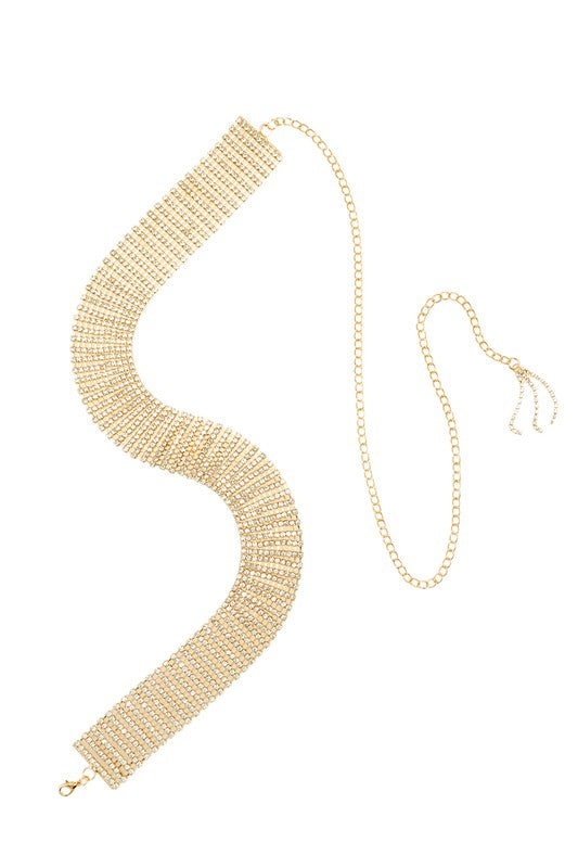 9 Lines Rhinestone Belt