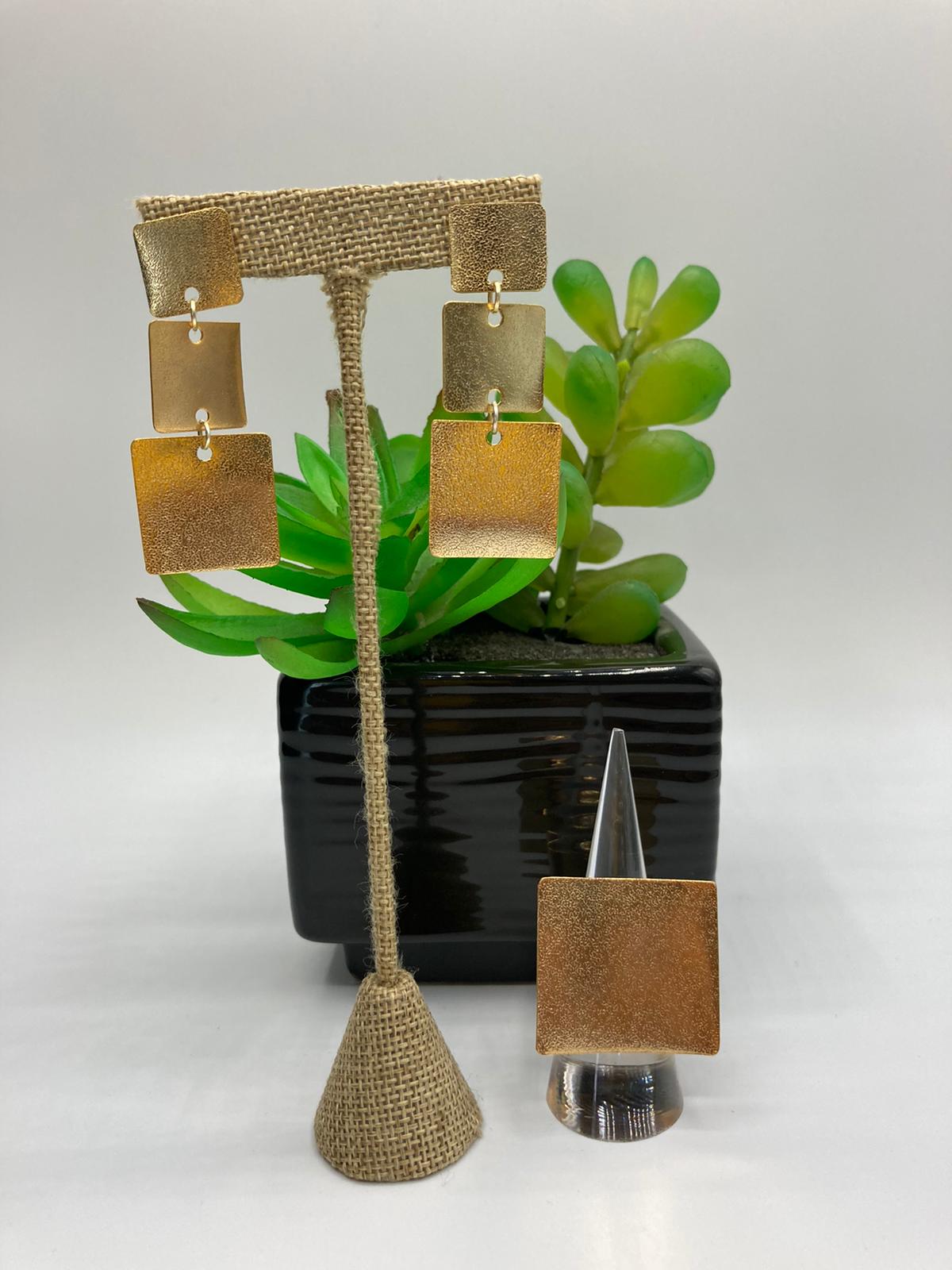 Triple Square Turkish Earrings