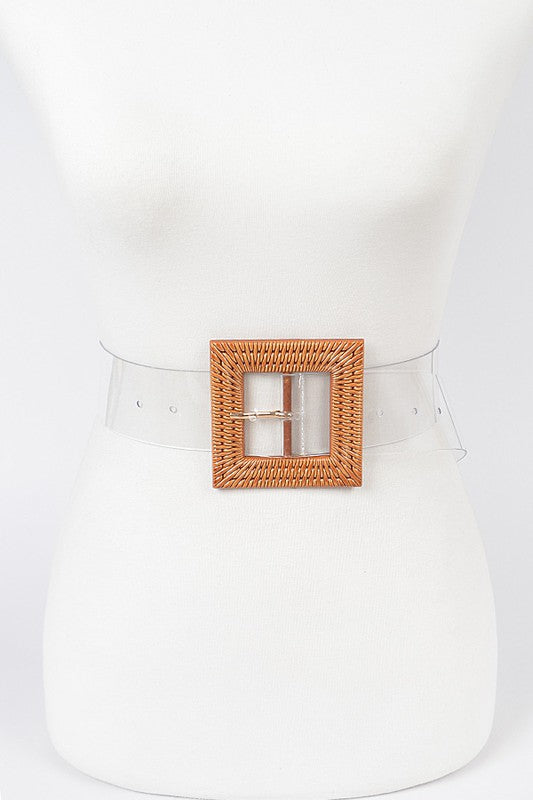 Bamboo Square Buckle Clear Belt