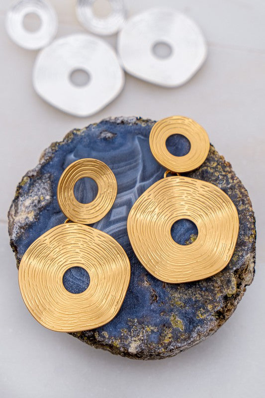 Gold Lightweight Double Swirl Earrings