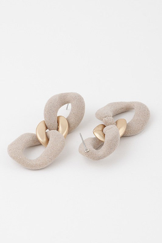 Velvet Curb Chain Earrings (Pick Color)