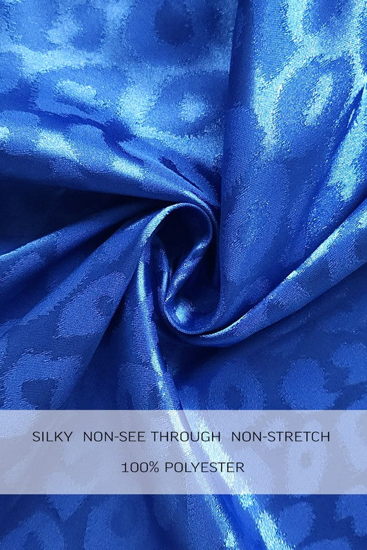 Ruched Neckline Satin Maxi Dress