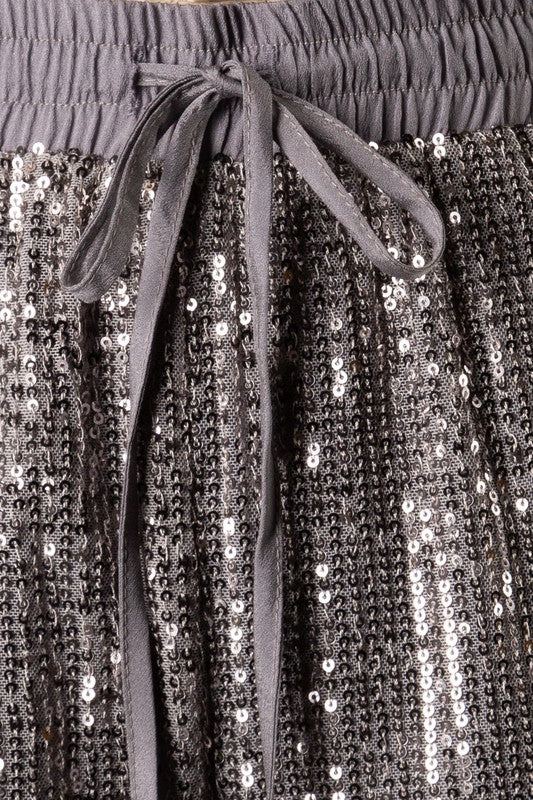Sequin Satin Shorts