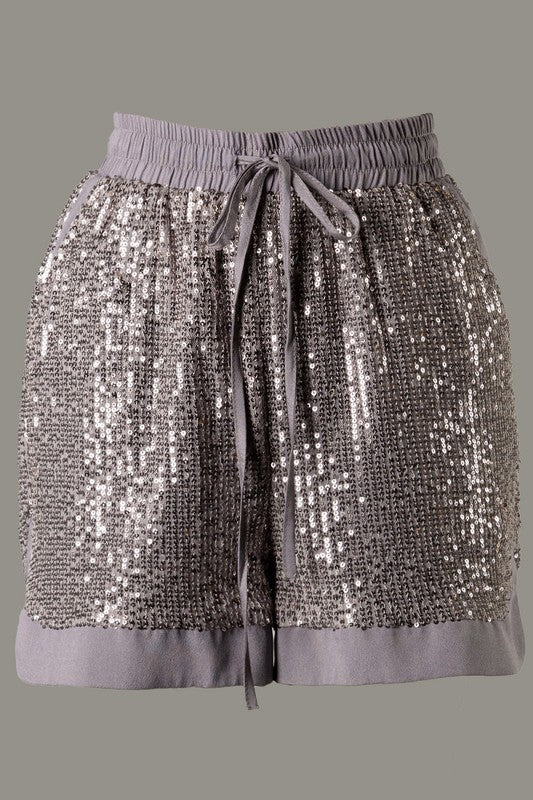 Sequin Satin Shorts