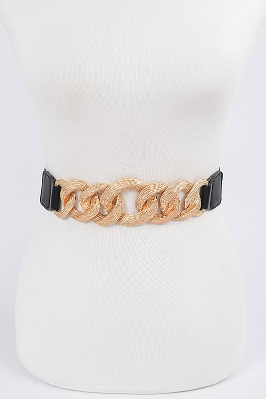 Oversized Chain Buckle Elastic Belt (Pick Color)