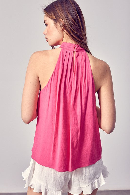 Sleeveless Mock Neck Casual Top