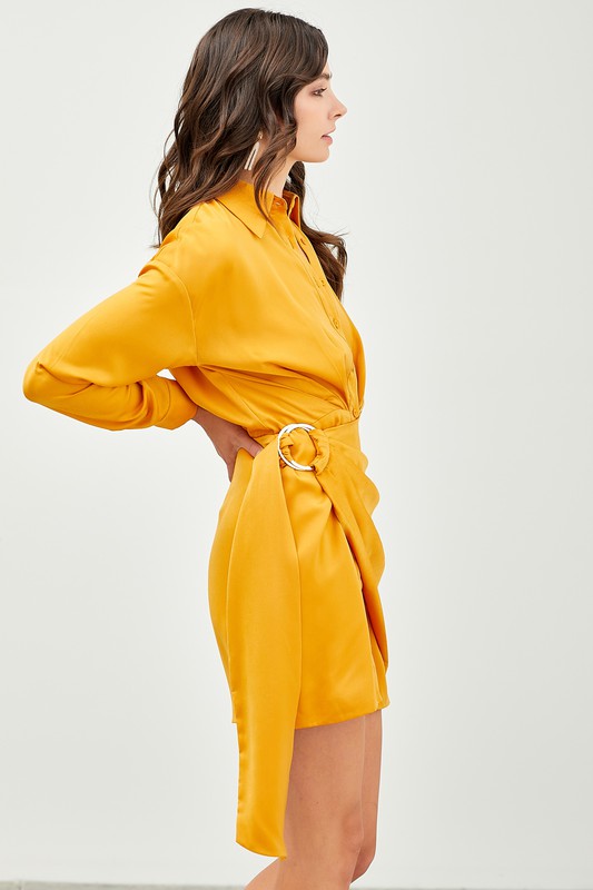 Side Detail O'ring Collar Dress