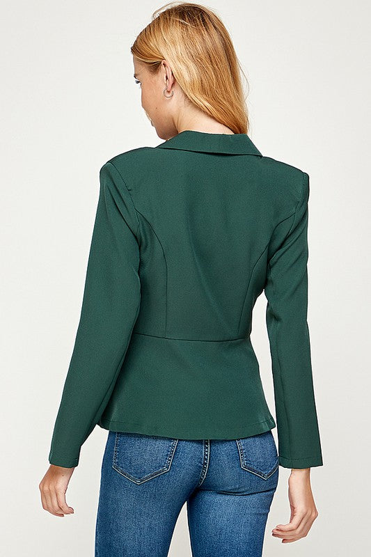 Transparent Waist Corset Detail Blazer (Pick Color)