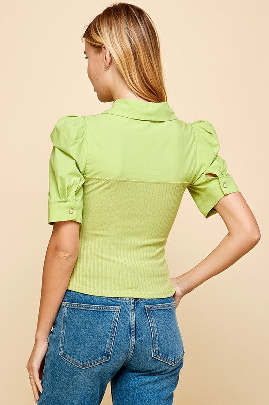 Fun Collared Diamonds Top