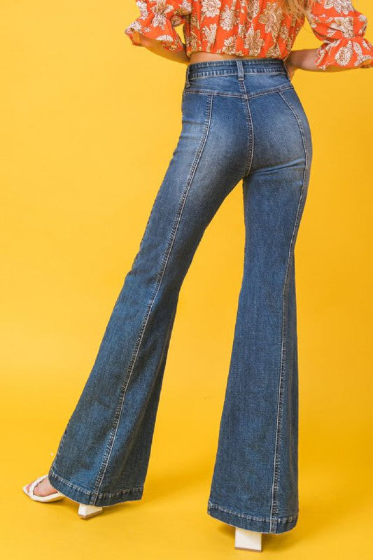 Wide Leg Medium Wash Jeans