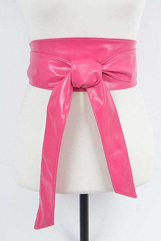 Faux Leather Tie Up Belt