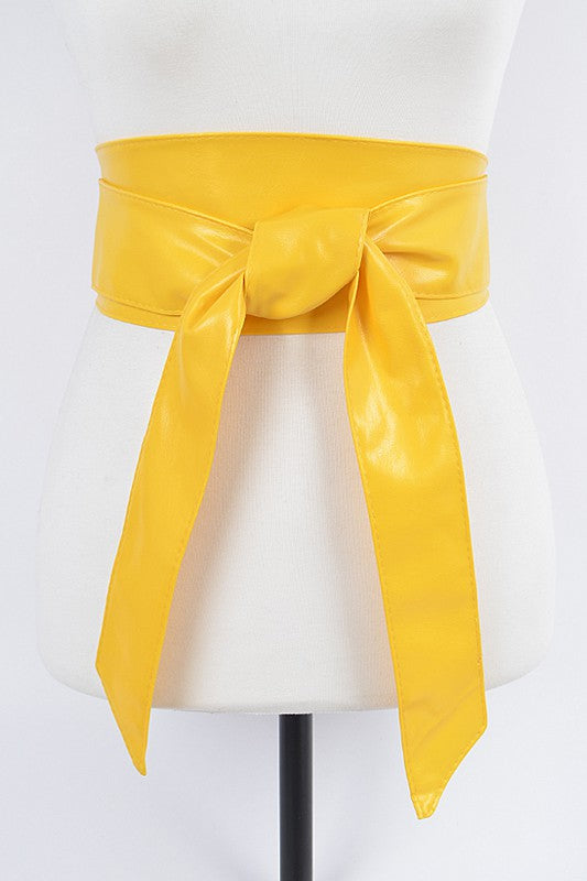 Faux Leather Tie Up Belt