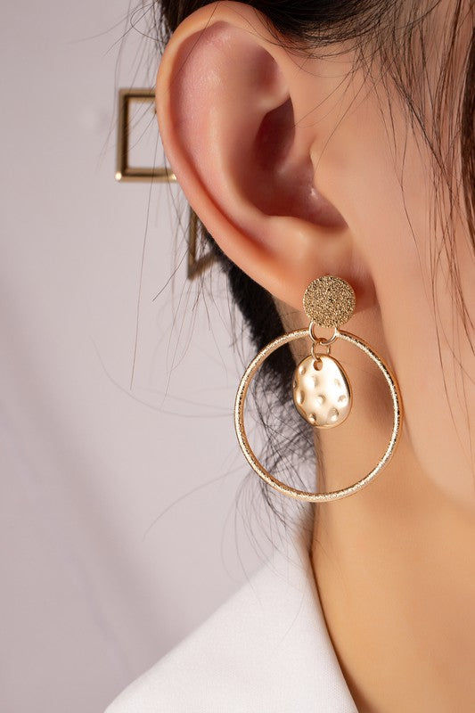 Sandblast hoop Earrings