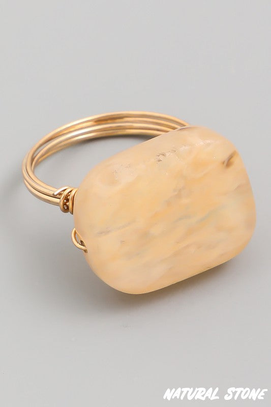 Natural Stone Statement Ring (Pick Color)