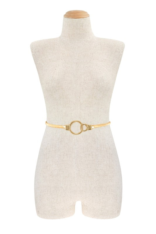 Double O Charm Elastic Metal Belt