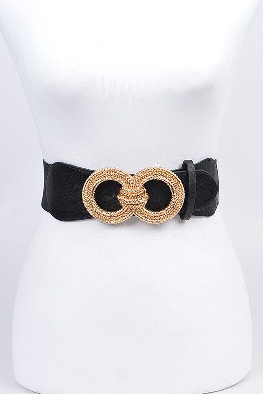 Knot Buckle Black Belt (Pick Color)