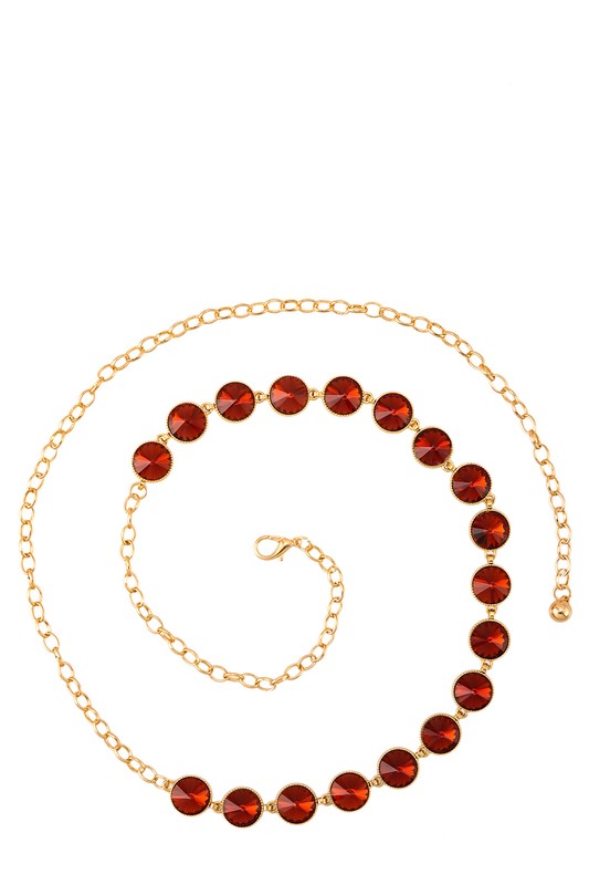 Circle Jewel Chain Belt (Pick Color)