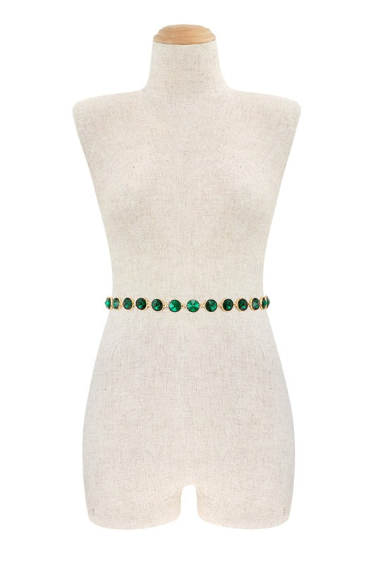 Circle Jewel Chain Belt (Pick Color)