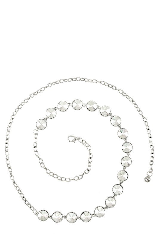 Circle Jewel Chain Belt (Pick Color)