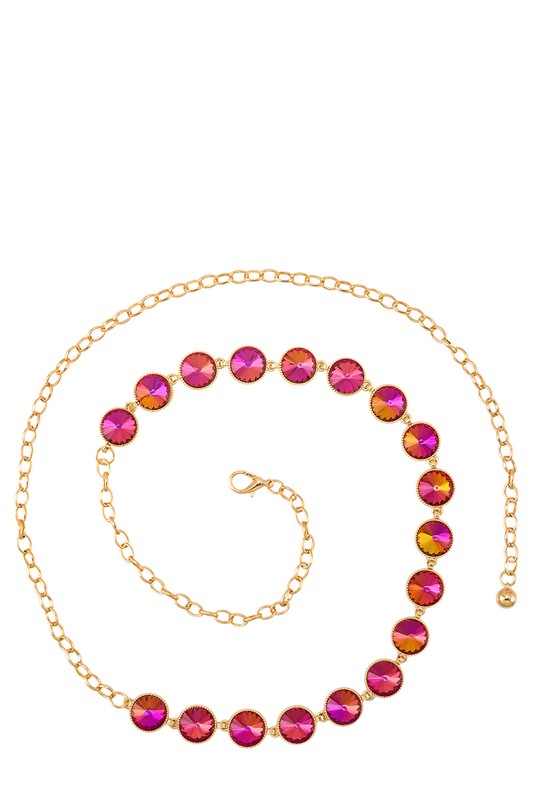 Circle Jewel Chain Belt (Pick Color)
