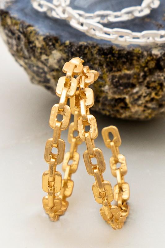 Chunky Chain Casting Hoop Earrings