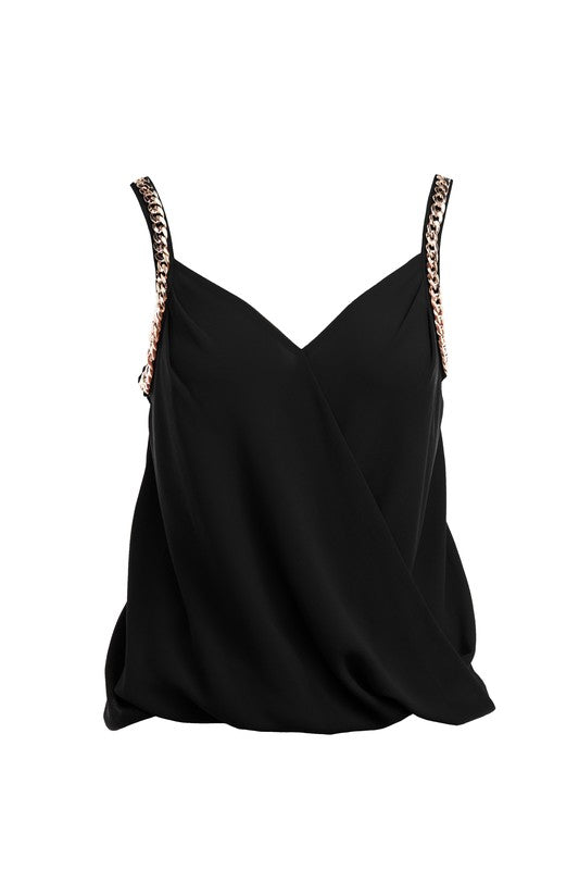 Chain Strap Overlap Tank Top (Pick Color)