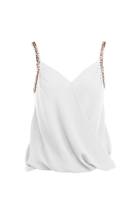 Chain Strap Overlap Tank Top (Pick Color)