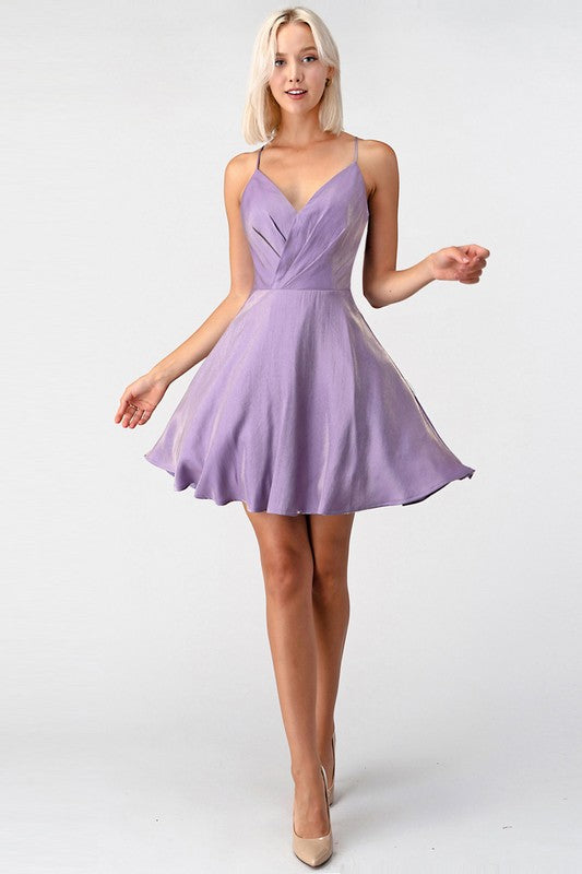 Cut Out Cross Back Cocktail Dress