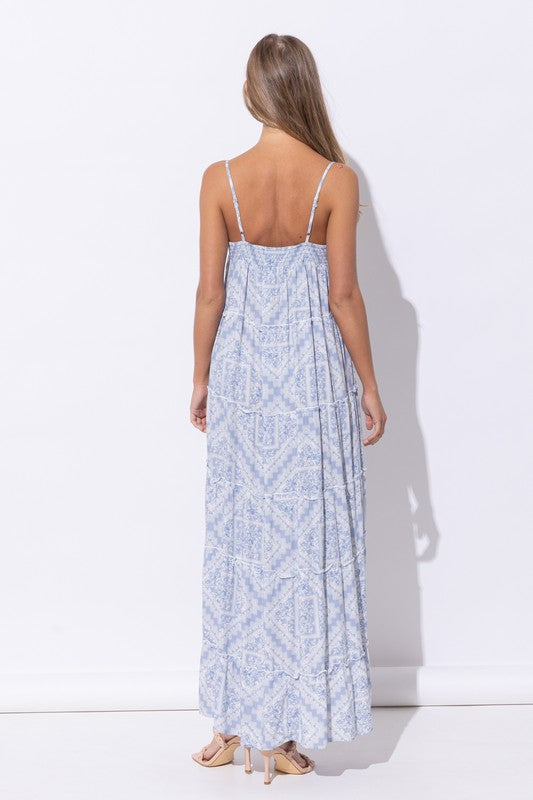 Spaghetti Strap Hi Low Maxi Dress