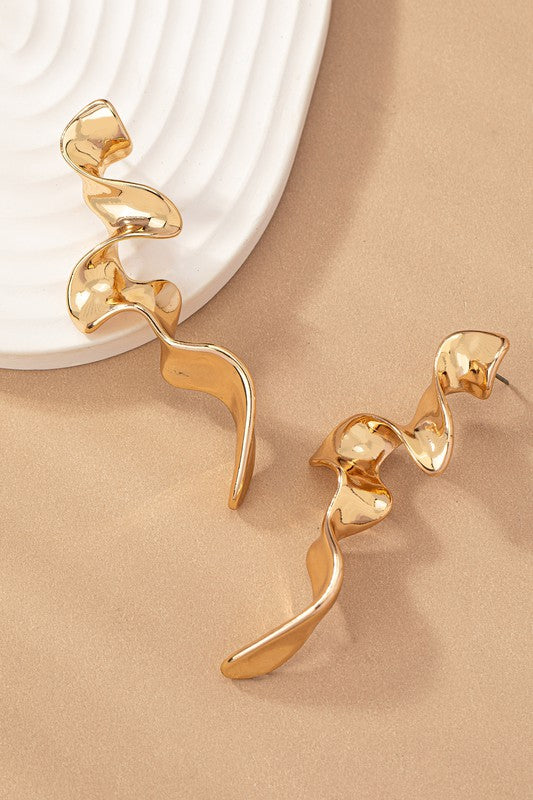 Twisted Ribbon Drop Earrings