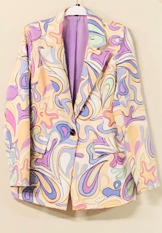 Multi Lilac Print Blazer