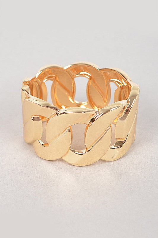 Wide Chain Metal Bracelet