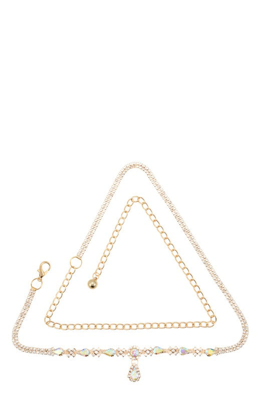 Crystal Charm Rhinestone Chain Belt