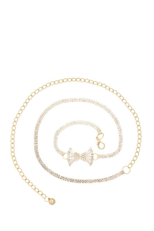 Crystal Ribbon Metal Belt (Pick Color)