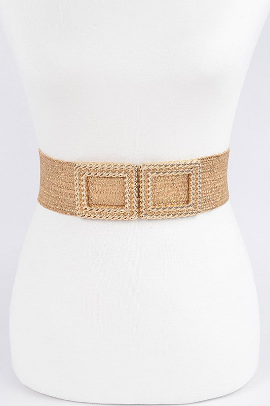 Double Metal Buckle Elastic Belt (Pick Color)