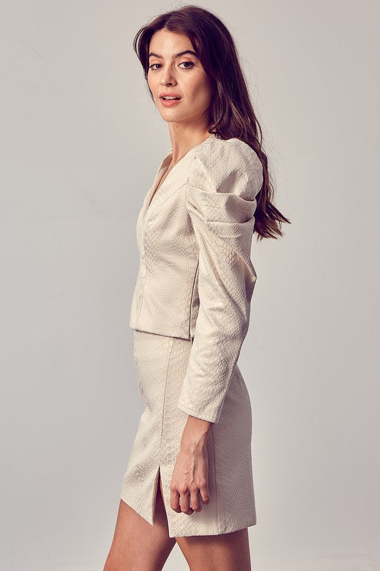 V Neck Puff Sleeve Top