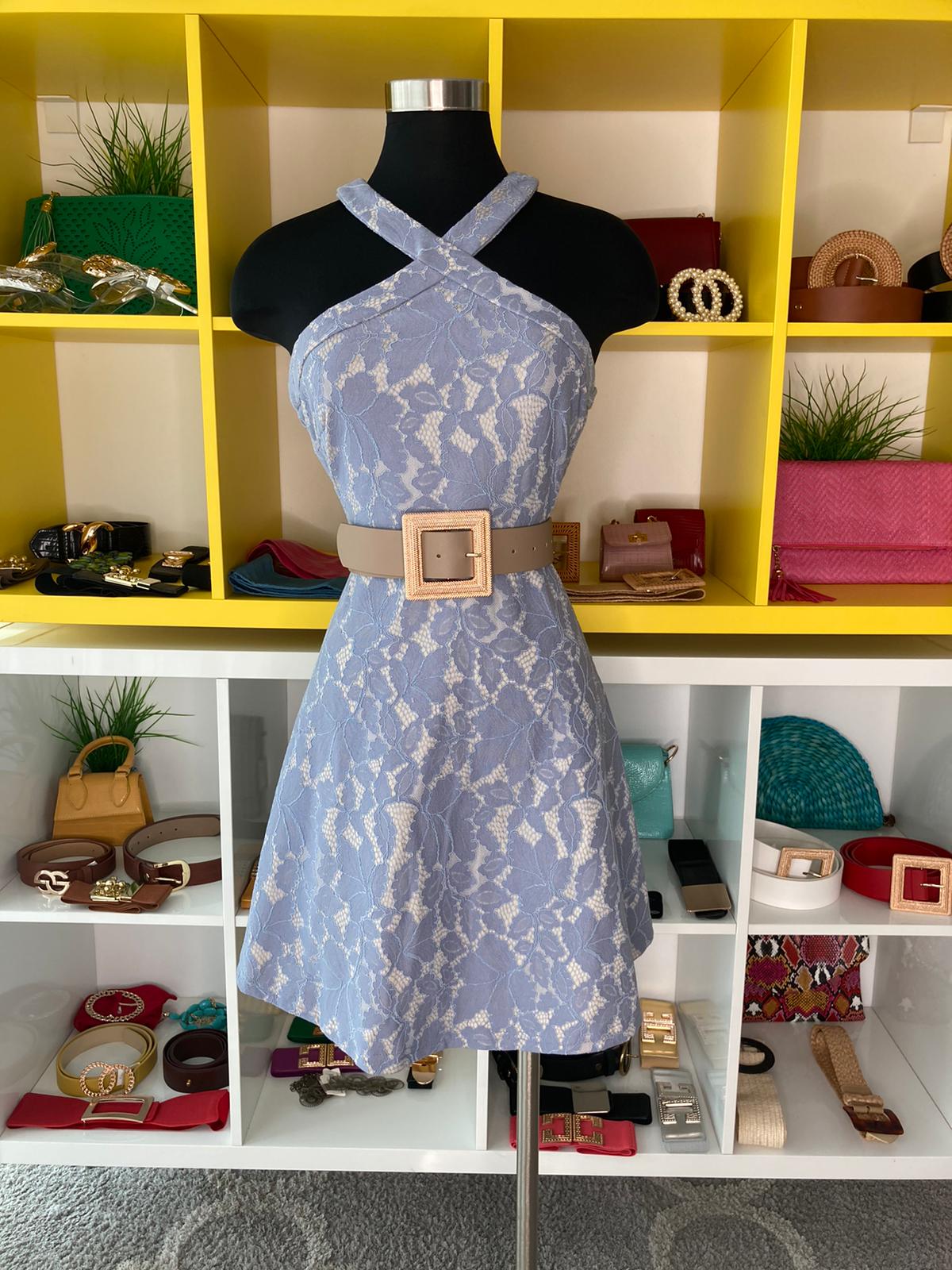 Lace X Neck Dress