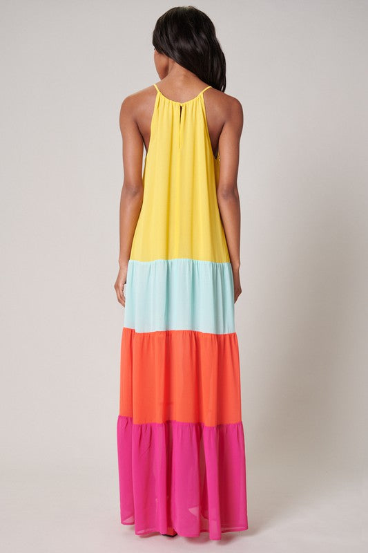 Color Block Maxi Dress