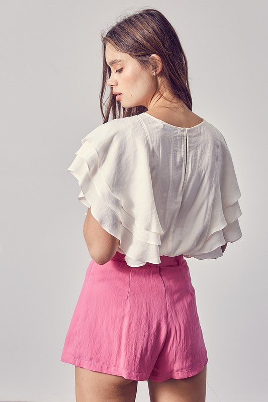 Ruffle Sleeve Blouse