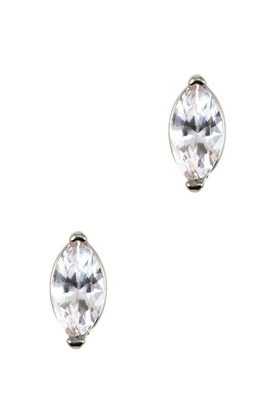 10 mm MQ CZ stud Silver Earrings