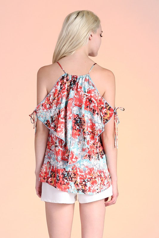Satin Handkerchief Sleeve Top