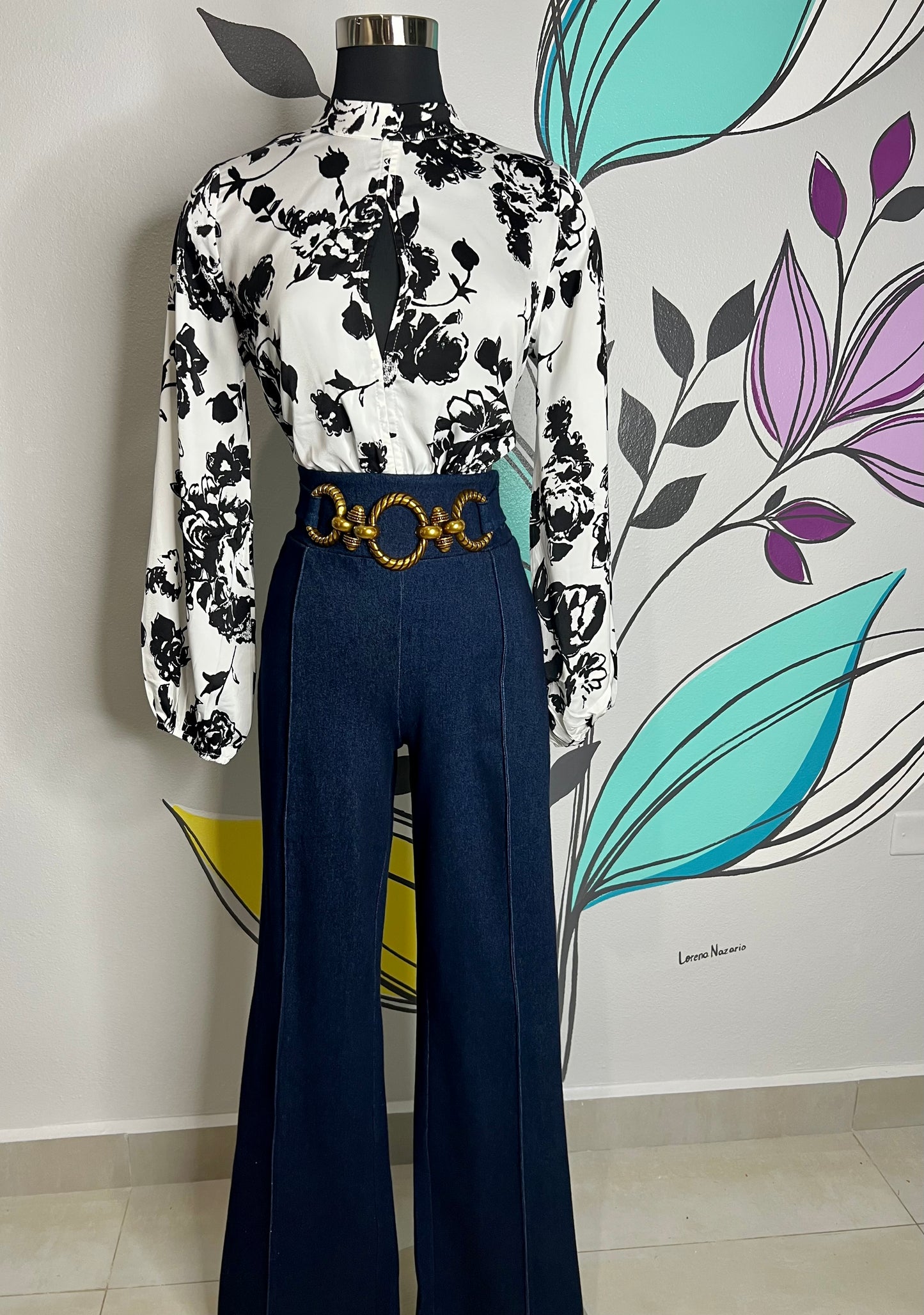Floral Print BW Top