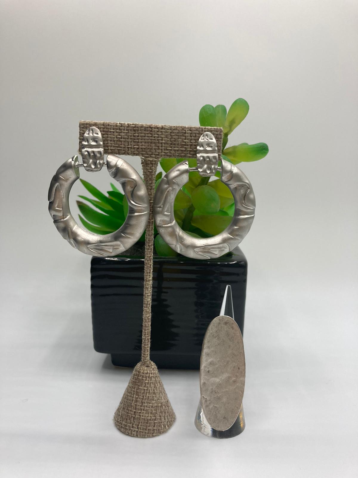 Open Texturized Circle Hoops