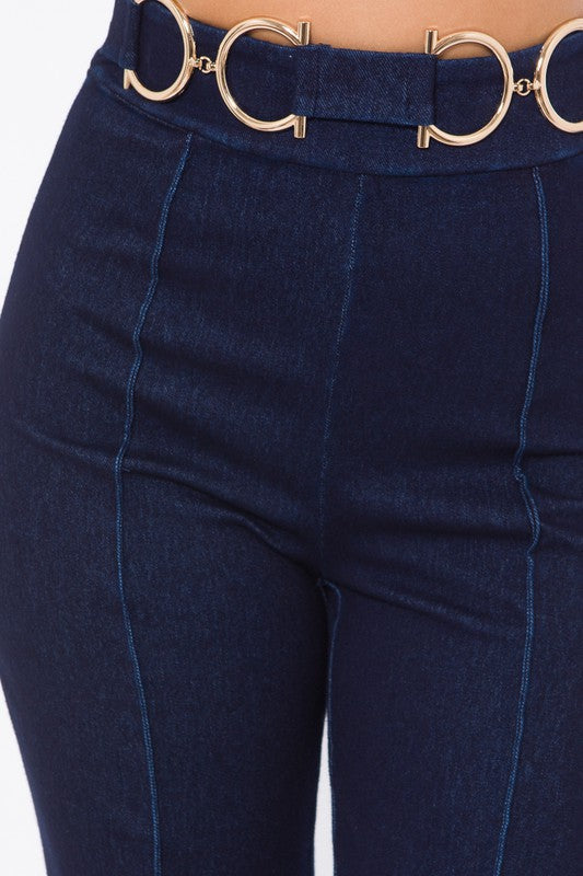 High Waist Stretch Denim Pant