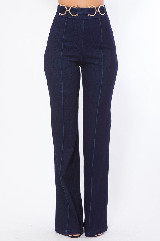High Waist Stretch Denim Pant