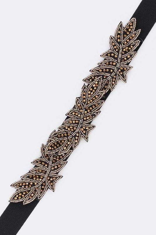 Topaz Beaded Fashion Stretch Belt