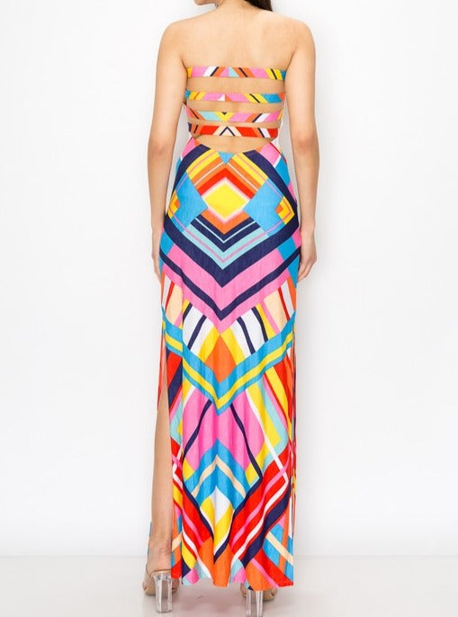 Laser Boom Tube Maxi Dress