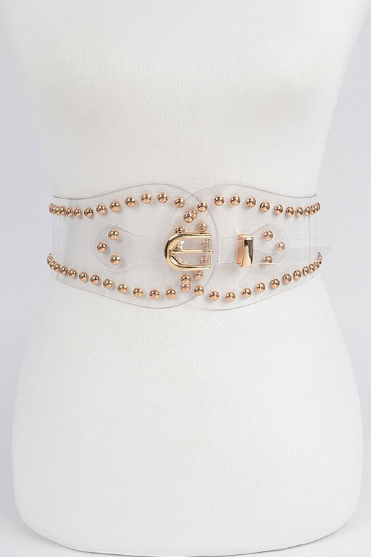 Studded Transparent Waist Belt (Pick Style)