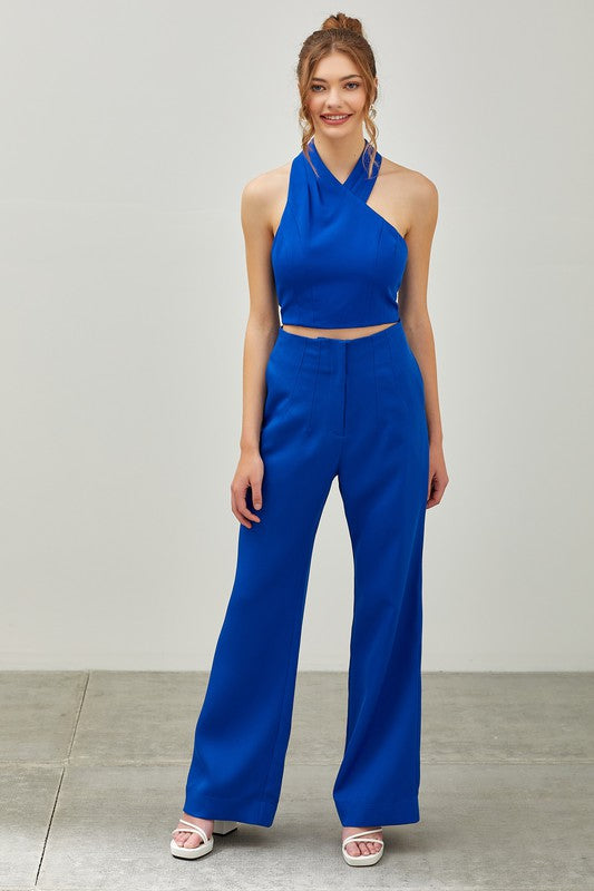 Wrap Neck Crop Top