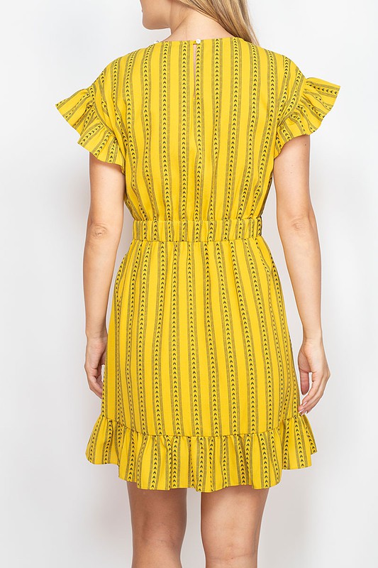 Ruffle Detail Waist Hi Lo Dress